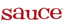 A red and white logo of auc